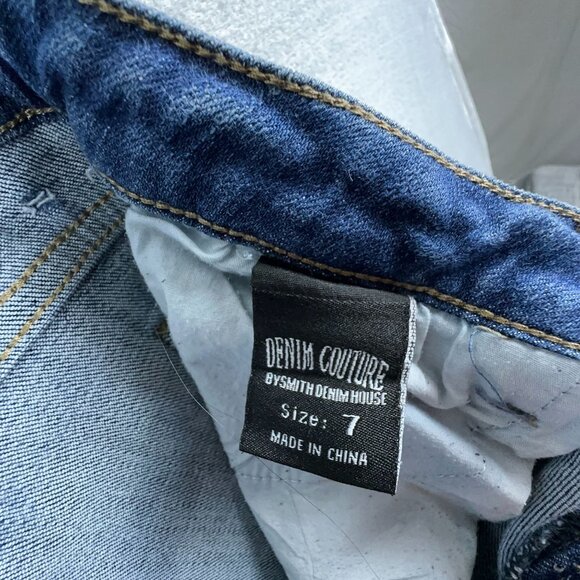 Denim Couture Slim Straight Leg Jeans Distressed Denim Womens Blue Size 7 - Picture 5 of 11